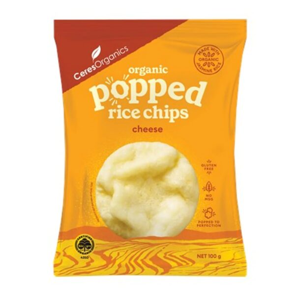 Popped rice chips cheese 100g - Ceres organics