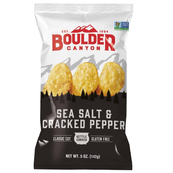 Sea salt & cracked pepper chips 142g - Boulder Canyon