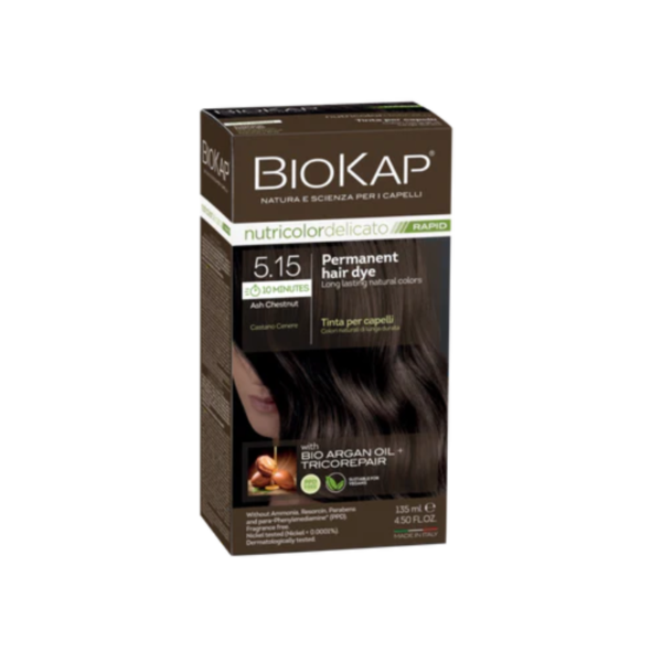 5.15 Ash Chestnut permanent hair dye 135ml - Biokap Nutricolor