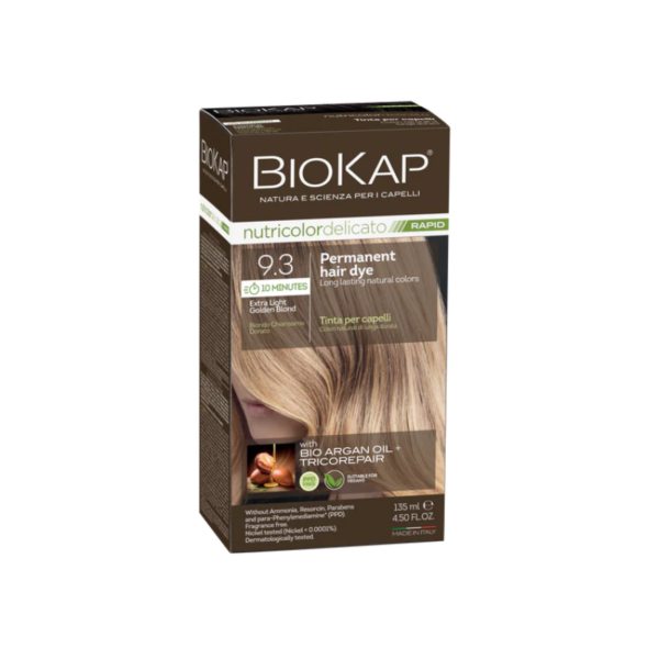 9.3 Extra Light Golden Blond 140ml permanent hair dye - Biokap Nutricolor