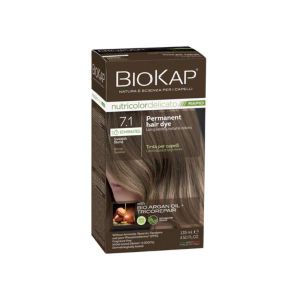 7.1 swedish blonde 135ml permanent hair dye - Biokap Nutricolour