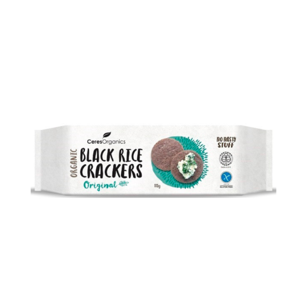 Black rice crackers Thailand's riceberry 115g - Ceres organics