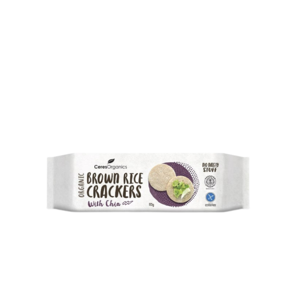 Brown rice crackers with chia 115g - Ceres organics