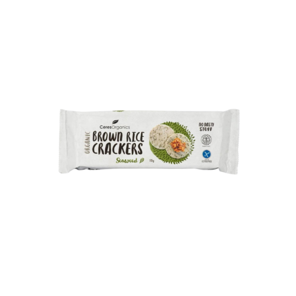 Brown rice crackers seaweed 115g - Ceres organics